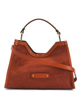 CHEVAL Made In Italy Suede Geo Satchel